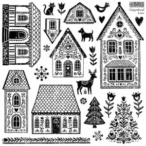 Gingerbread Lane 12x12 Stamp